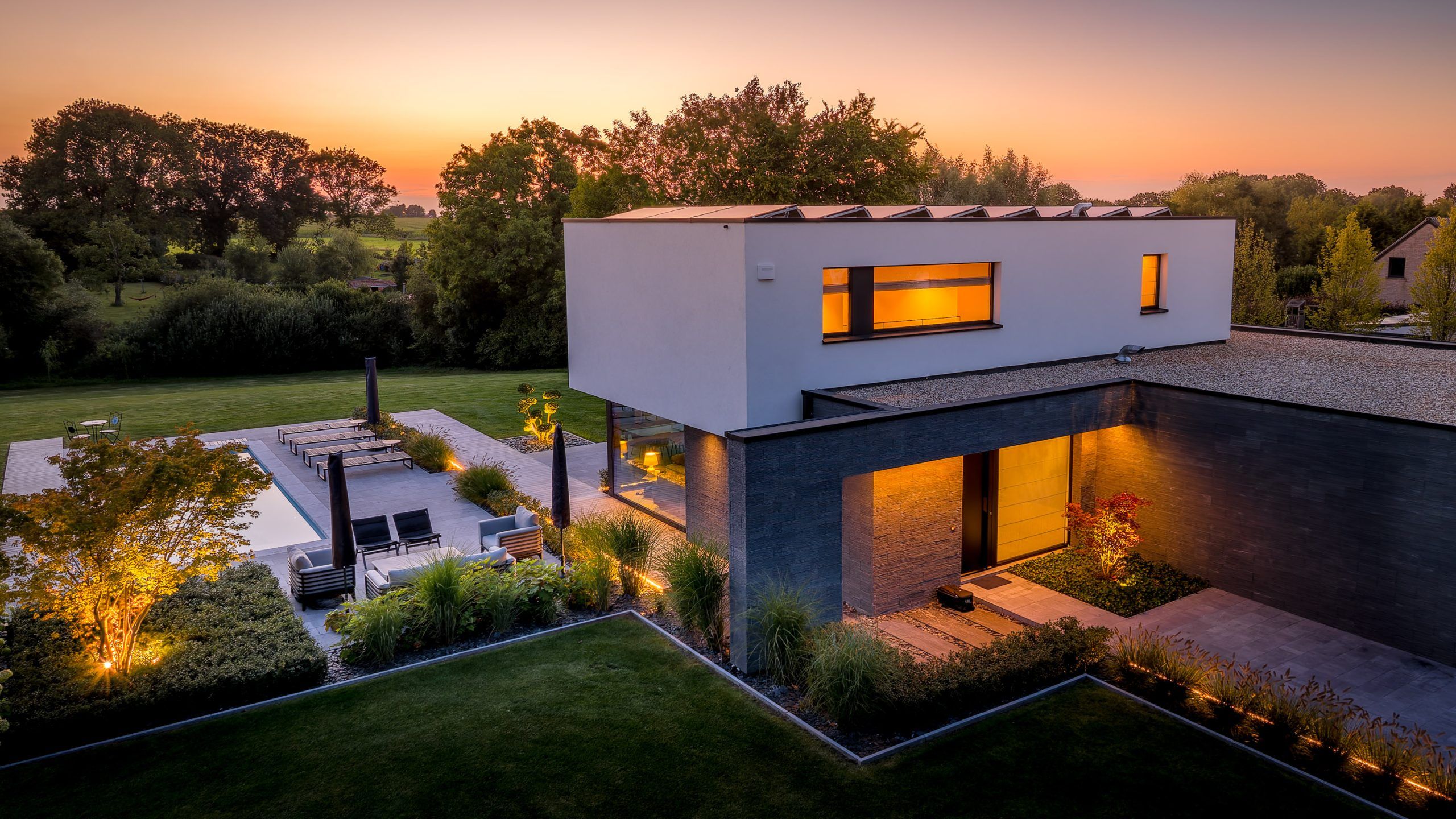 Maison en bois moderne, réalisée par Dwelling.